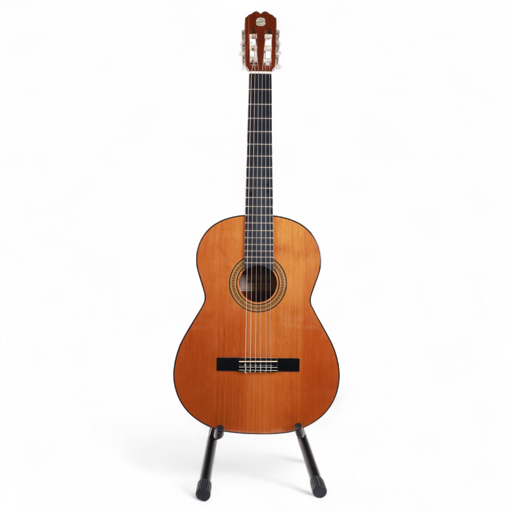 Admira Malaga classical guitar, in fitted hard case with black plush interior, guitar L100cm