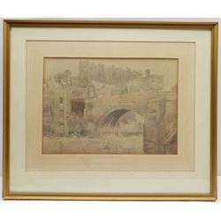 Edgar Thomas Holding (British 1870-1952): Durham Castle and Framwellgate Bridge, watercolour signed 24cm x 33cm