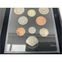 Mostly commemorative coinage, including various Queen Elizabeth II United Kingdom brilliant uncirculated fifty pence, two pound and five pound coins in card folders, The Royal Mint United Kingdom 2012 proof coin set, Alderney 2021 'Royal National Lifeboat Institution' five pound coin cover in Harrington and Byrne folder etc