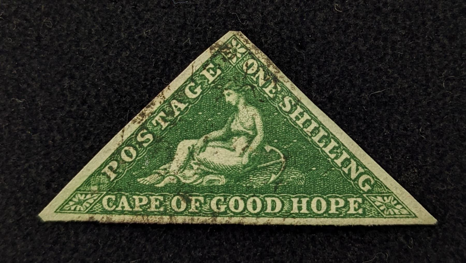 Cape of Good Hope triangle stamps, comprising six one penny, seven four pence, two six pence and a one shilling , all used, all previously mounted