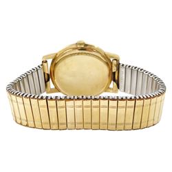 Girard-Perregaux gentleman's 9ct gold manual wind wristwatch, cream dial with baton hour markers, Birmingham 1960, on expanding gilt strap