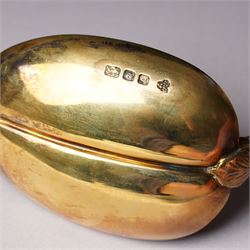 George III silver pap boat with gilded interior London 1799 and a silver gilt copy of the Coronation spoon, cased L25cm London 1936 Maker Wakely & Wheeler