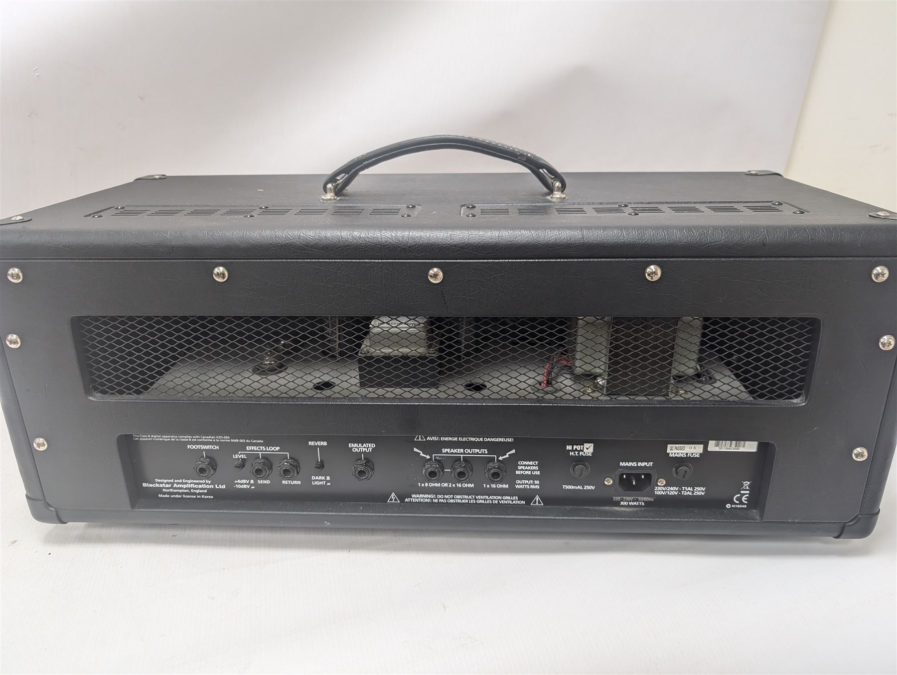 Blackstar HT Club 50 guitar amplifier head, serial no. 201109HC8083, with instruction manual, H27cm, W66cm