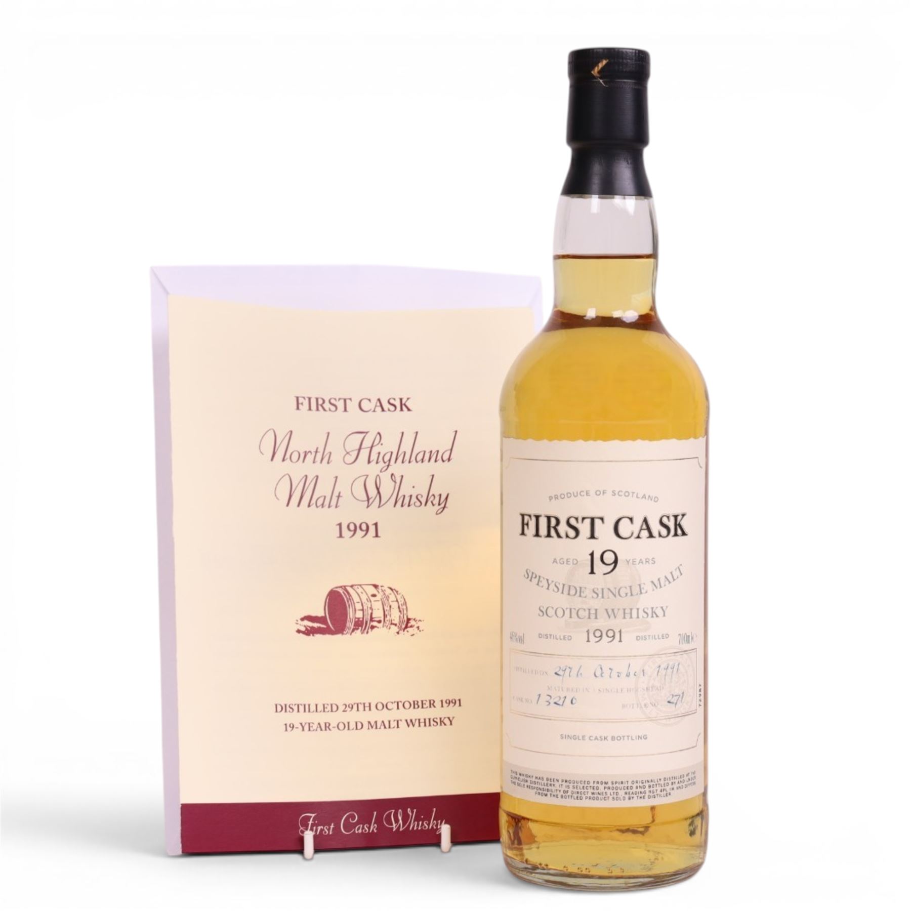 Clynelish 19 year old Speyside single malt scotch whisky, 700ml, 46% vol, First Cask; distilled 29th October 1991, from cask number 13210, bottle number 271, with certificate

