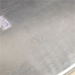 Indian silver waiter, of oval form with pierced foliate decoration, W31cm