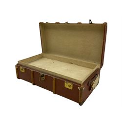 Vintage wooden bound trunk