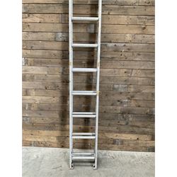 Clima pair extending aluminium ladders - 3.1m closed, extended 5.6m