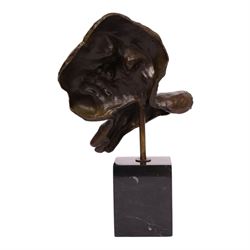 After Salvador Dali (Spanish 1904-1989): Dreams, bronze figure with head resting on hand H39cm