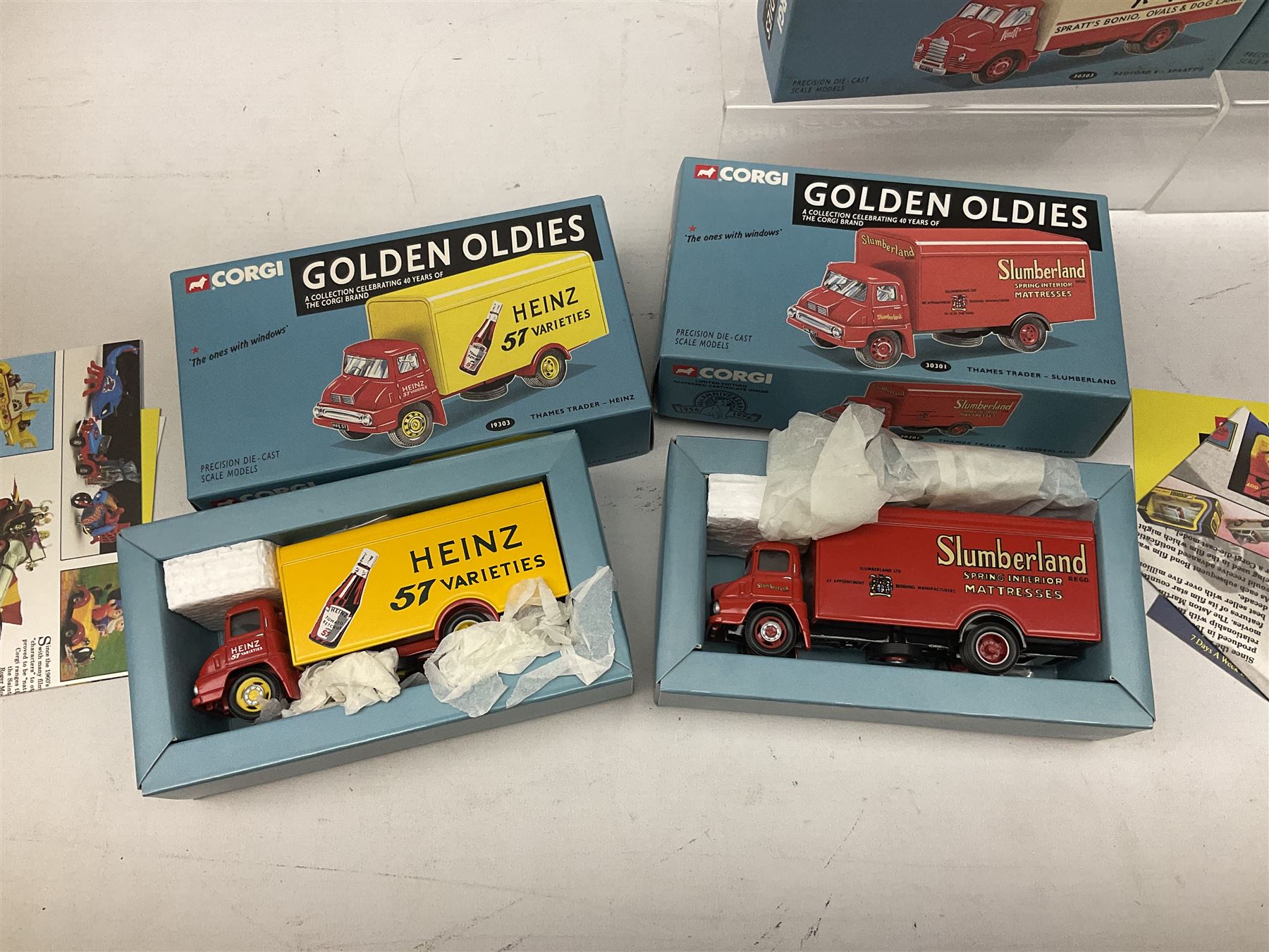 Corgi - two limited edition Vintage Glory of Steam Foden vehicles, 80201 Steam Wagon Tate & Lyle and 80202 Flatbed Steamer with 'Liftvan' - Bishop & Sons; five Golden Oldies Series vans, nos.19302, 19303, 30301, 30302 and 30303; four Archive Corgi models nos.11101, 13602, 19304 and 30306; and three Collector's Classics nos.C861, C862 and C863; all boxed (14)