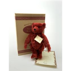 Steiff limited edition 'British Collector's 1998 Teddy Bear' in burgundy with growler mechanism, No.1389/3000, H16