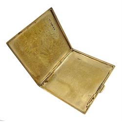 9ct gold engine turned cigarette case, Birmingham 1928, approx 78g