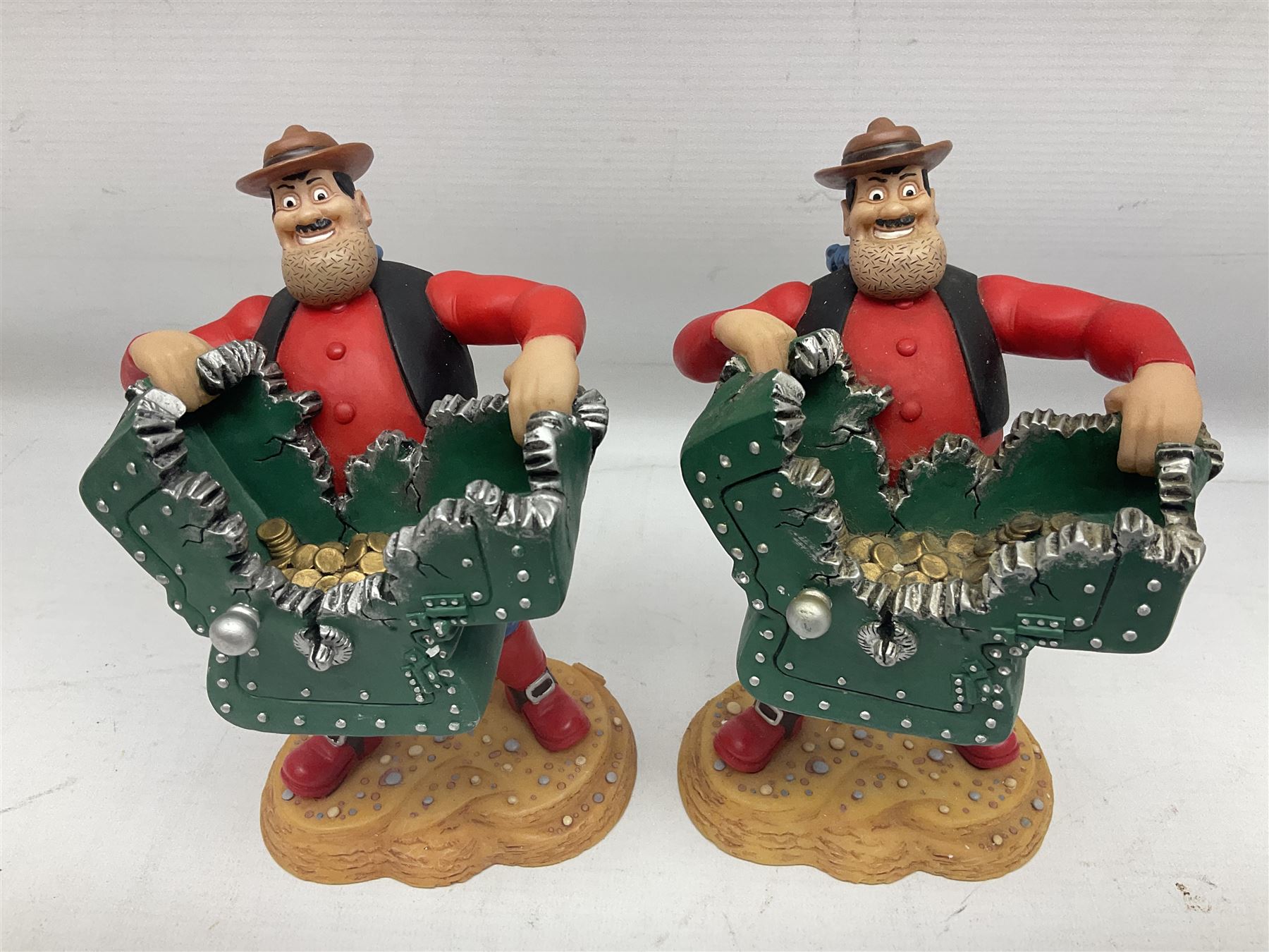 Seven limited edition Robert Harrop figures from the Beano Dandy collection, comprising The Beano Dandy Collection Bash Street Kids 50th Anniversary BSK50, Roger the Dodger's Dad You'd Better Be in There Roger!, two Desperate Dan Safe Cracker BDS13, The Beano Book Front Cover 1959 BDFC03, The Beano Book Front Cover 1973 BDFC01, some first editions, and Beano, Dandy Christmas 2013 The Beano Book 1975 The 10th Day of Christmas, no 137/200, BDCS13, all with boxes