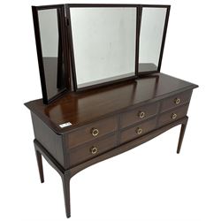 Stag Minstrel - triple mirror back dressing table, fitted with six drawers