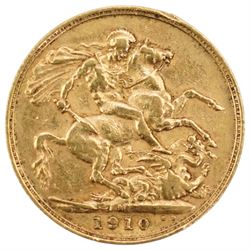 King Edward VII 1910 gold full sovereign coin