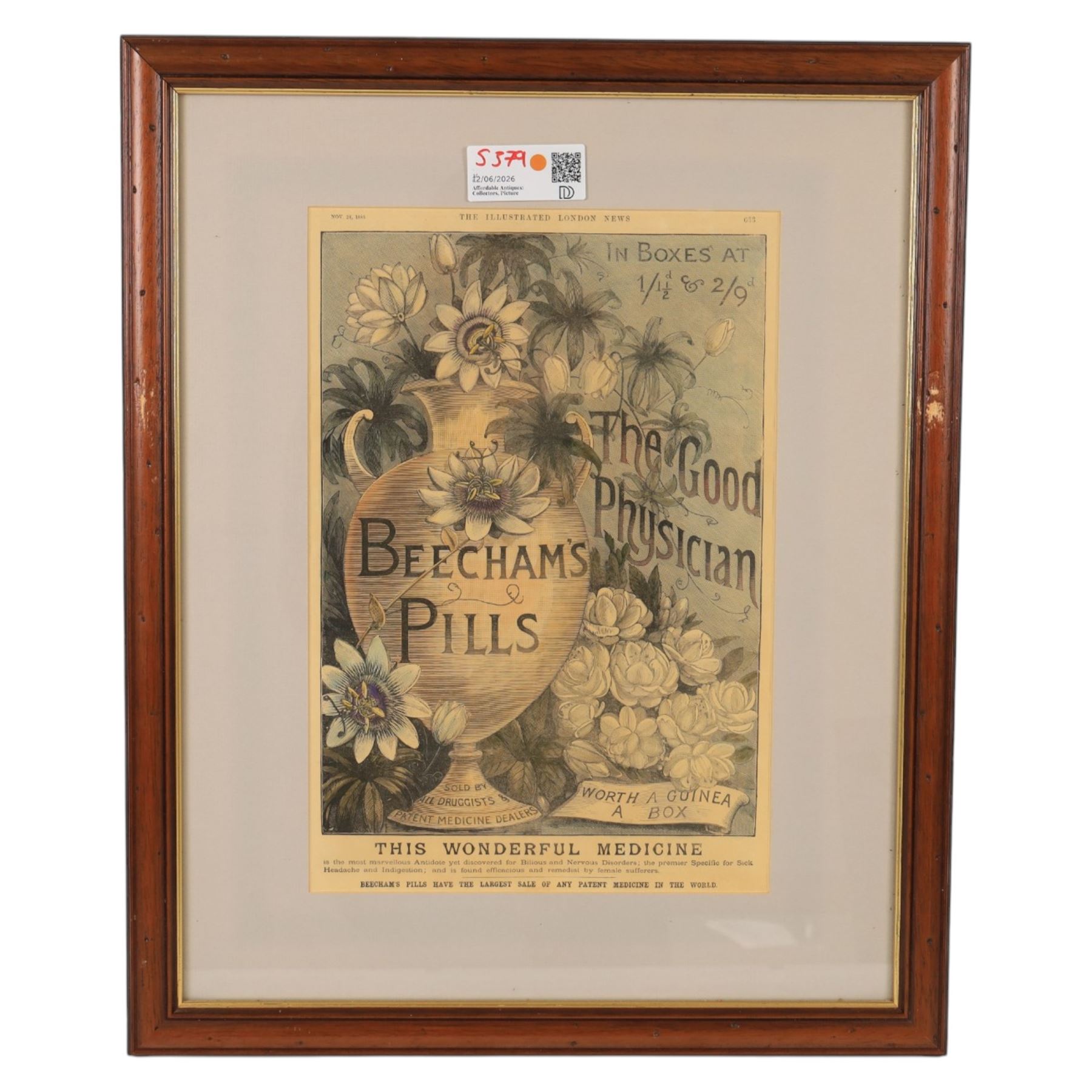Set of Beechams Advertising prints from the London Illustrated News, including frame 56cm x 46cm (3)