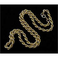 9ct gold rope twist necklace, hallmarked