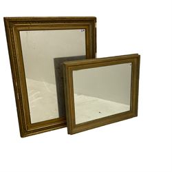 Rectangular mirror in gilt frame (78cm x 104cm), and a smaller mirror in fluted frame (80cm x 68cm)