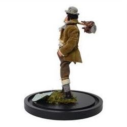 Handmade model of Canal and Railway Navvy, originally part of the Doncaster Museums and Arts Education Service, in a modern glass dome, H52cm