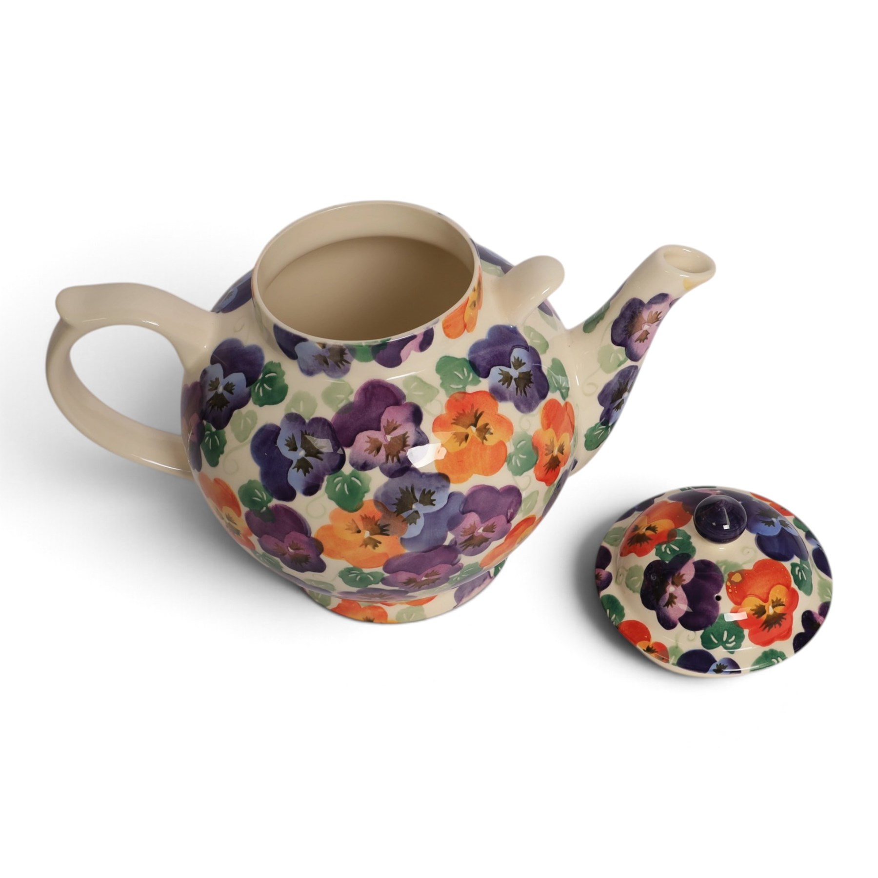 Emma Bridgewater gallon teapot, in Pansies pattern, H21cm
