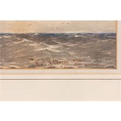 William Thomas Nichols Boyce (British 1858-1911): 'Breezy Day Off the River Tyne', watercolour signed and dated 1900, titled on the mount 21.5cm x 52cm 