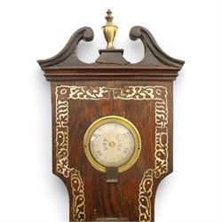 English-mid 19th Century four-glass rosewood wheel barometer c1850, with a 10