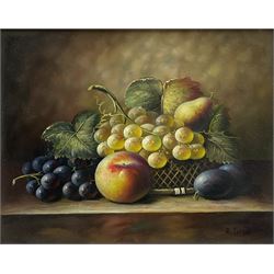 Robert Casper (British 20th century): Still Life of Fruit, oil on panel signed19cm x 24cm