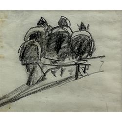 John Atkinson (Staithes Group 1863-1924): 'Three Horses', pencil sketch unsigned 8.5cm x 10cm
Provenance: with T B & R Jordan from the artist's sketch book 