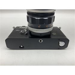 Canon QL Pellix camera body, serial no. 807468, with 'Canon FL 58mm 1:1.2' lens, serial no. 60185