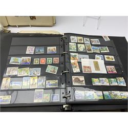Stamps and coins including Great British pre-decimal coins, Queen Victoria and later stamps, World stamps etc, loose and in albums
