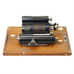 Thales Patent Antique Mechanical Adding Machine or comptometer, in wooden case 