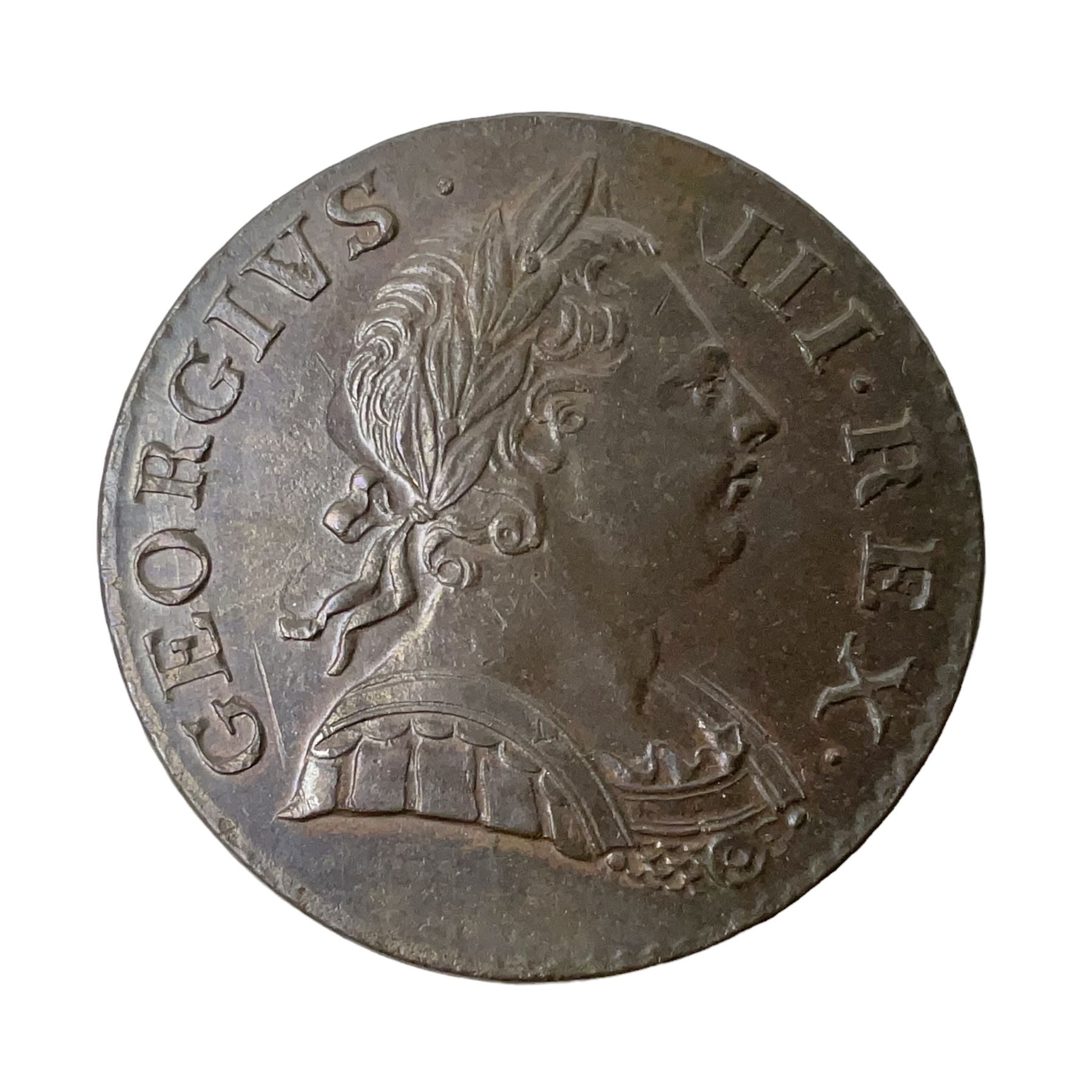 George III 1771 halfpenny coin