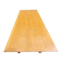 Habitat - contemporary light oak dining table, rectangular veneered top, with mitred border veneer over square section legs 
