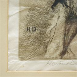 Herbert Dicksee (British 1862-1942): 'Bonnie Prince Charlie - A King Charles Spaniel', drypoint etching on vellum signed in pencil pub. Fine Art Society 1902, 27cm x 22cm
