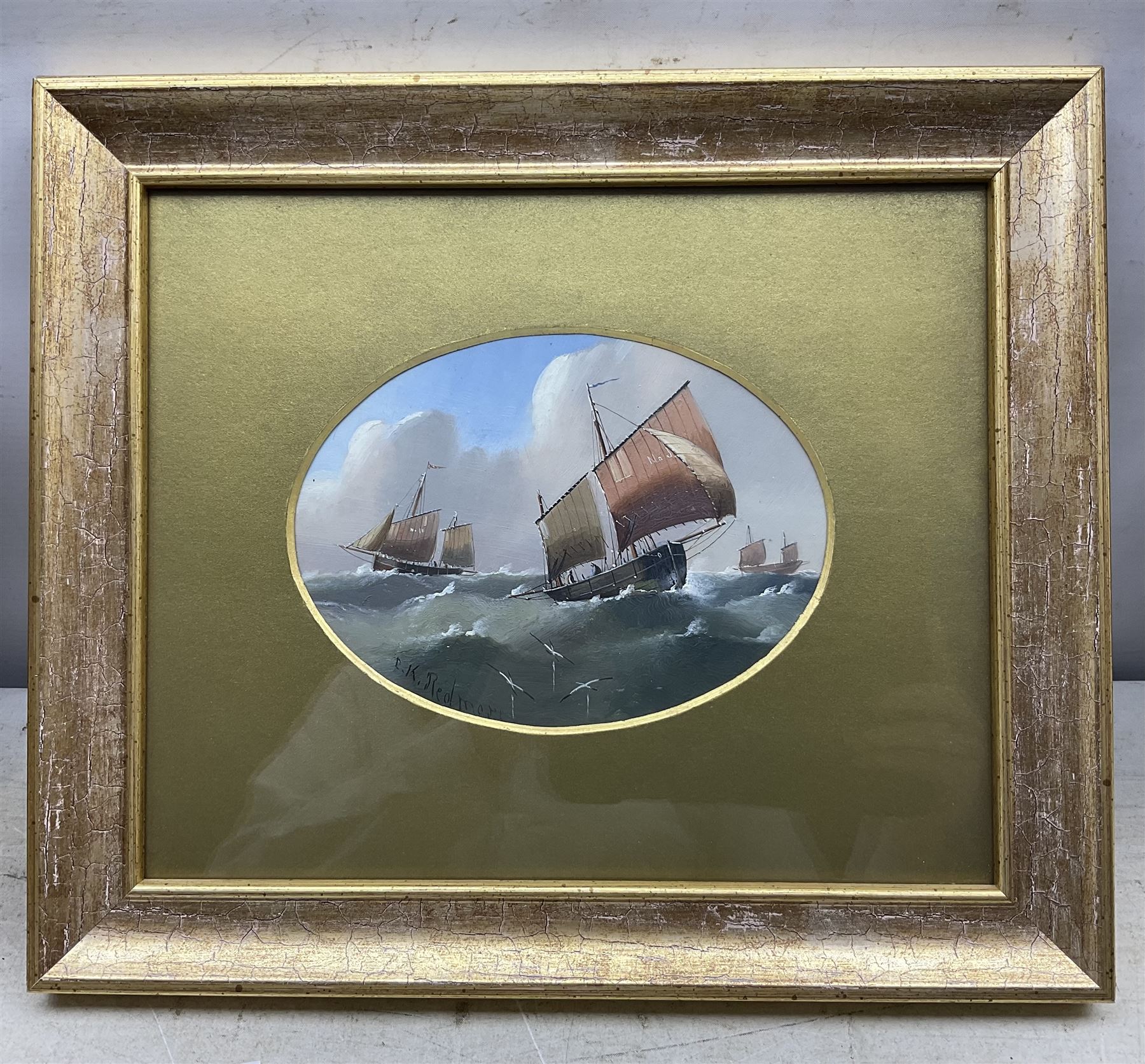 Edward King Redmore (Hull 1860-1941): Coastal Scenes, four oils on panel, one on canvas, signed max 16cm x 25cm (5)