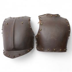 Early 19th century British cavalry cuirass with crows foot mark, the breast plate with rib...