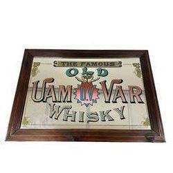The Famous Old Uam Var Whisky advertising mirror, H62cm, W90cm