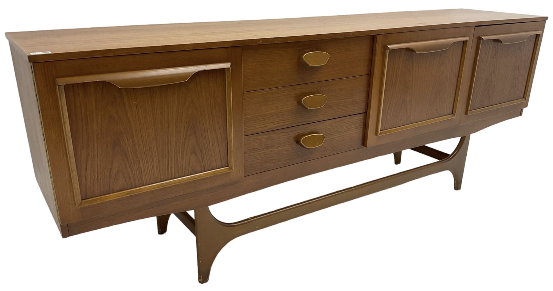 Stateroom by Stonehill - mid-20th century teak sideboard, fitted with single cupboard, double cupboard and three drawers