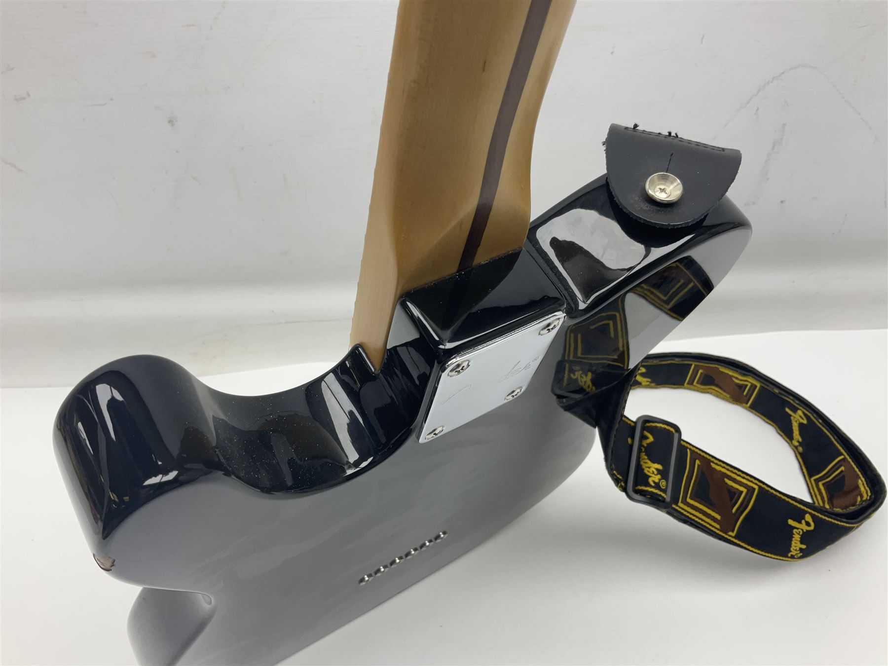 2009 Fender Telecaster electric guitar in black, retro fitted with Charlie Christian copy pick-up, serial no.MZ9546274; L98cm; in Fender soft carrying case