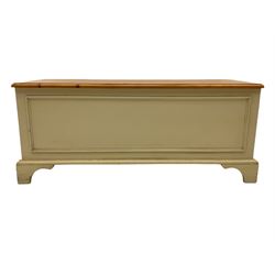 Laura Ashley pine and cream finish blanket box, hinged lid