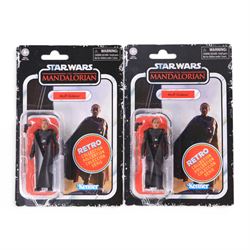 Thirteen Hasbro Kenner Star Wars The Mandalorian figures, including Retro Collection examples, comprising Kuill x2, The Armorer, The Child, Bo-Katan Kryze, R5-D4, IG-11, The Mandalorian, Cara Dune, Greef Karga, Moff Gideon x2 and Imperial Death Trooper, all carded