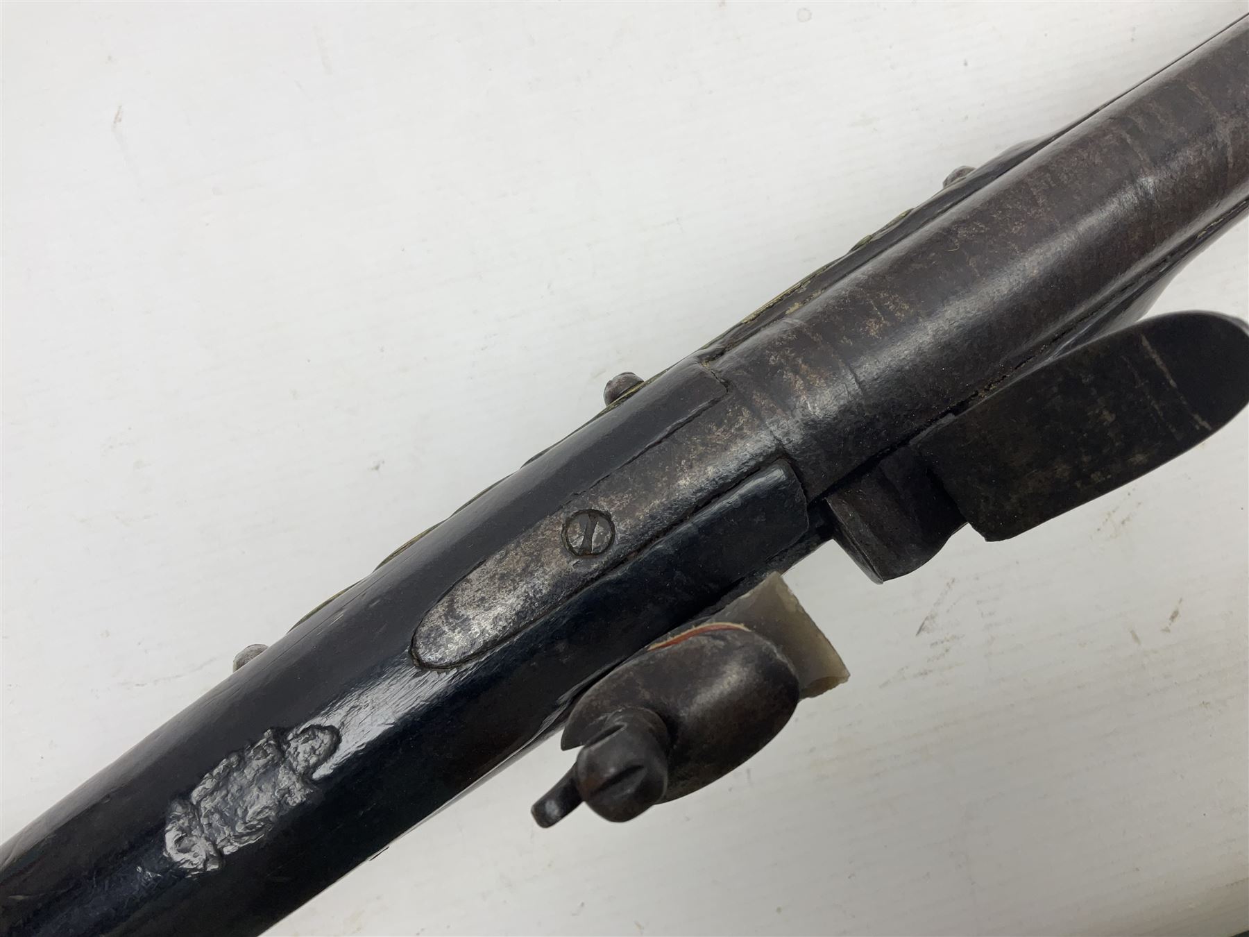 19th century Arabian(?) jezail flintlock musket, approximately 28-bore, the 137cm(54
