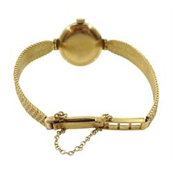 Hefix 9ct gold ladies manual wind bracelet wristwatch, hallmarked, boxed