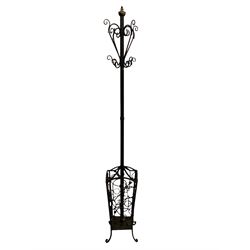 Wrought metal hat and coat stand