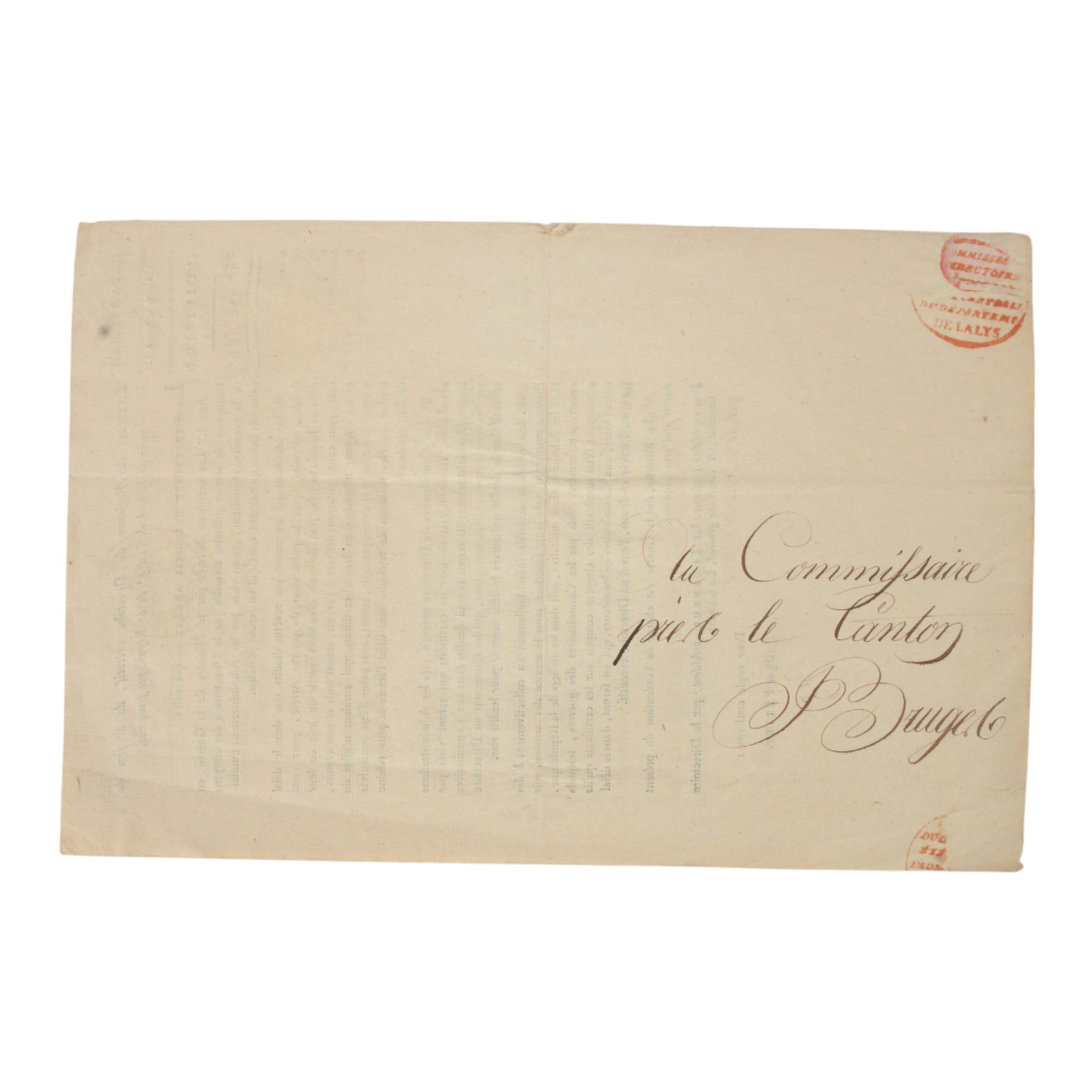 Napoleonic Ministry of War Decree issued by Claude Petiet 