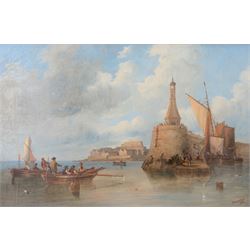 John Wilson Carmichael (British 1799-1868): Approaching the Careening Hard - St. Peter Port Guernsey, oil on canvas signed and dated 1854, 49cm x 74cm 
Provenance: private collection, purchased Martel Maides Guernsey 20th March 2013 Lot 100