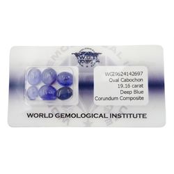 Six loose cabochon sapphire stones, total weight 16.16 carat, with World Gemological Institute report