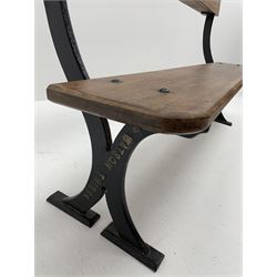 P. Watson of Thirsk cast iron framed bench, pine seat and back
