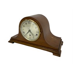 Mahogany cased Westminster chiming mantle clock  and a 1950’s Westminster chiming mantle clock with an all wooden dial (2)