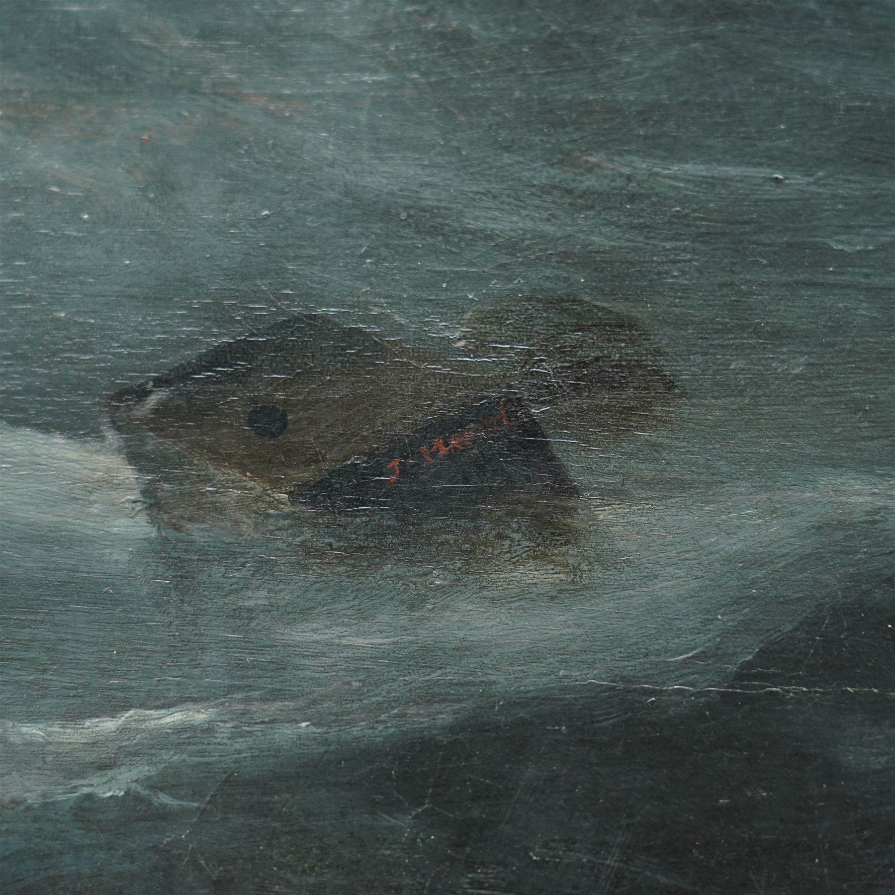 Joseph Heard (British 1799-1859): Barque Ship in Distress in a Moonlit Storm, oil on canvas signed 64cm x 89cm
Provenance: purchased Tennants 7th June 2007