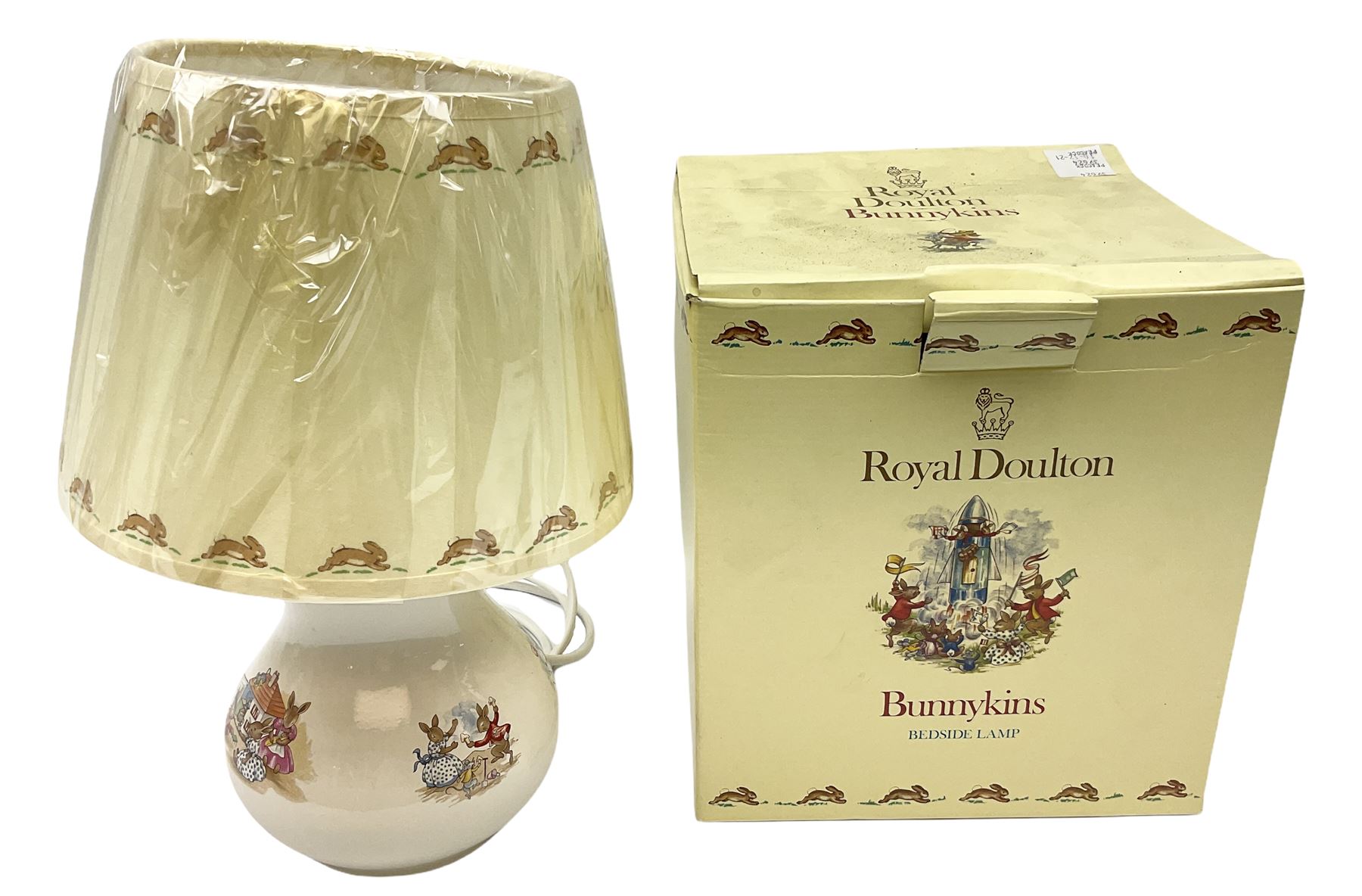 Royal Doulton Bunnykins table lamp, of baluster form, with shade, in original box